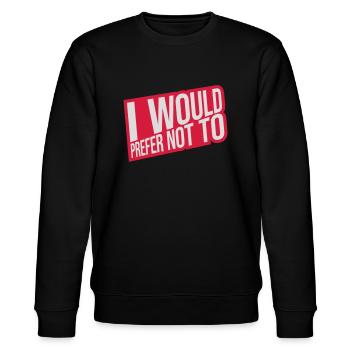 I prefer not to - Stanley/Stella CHANGER Unisex Organic Sweatshirt - black - Front - Nik (191cm) & Marisol (170cm)