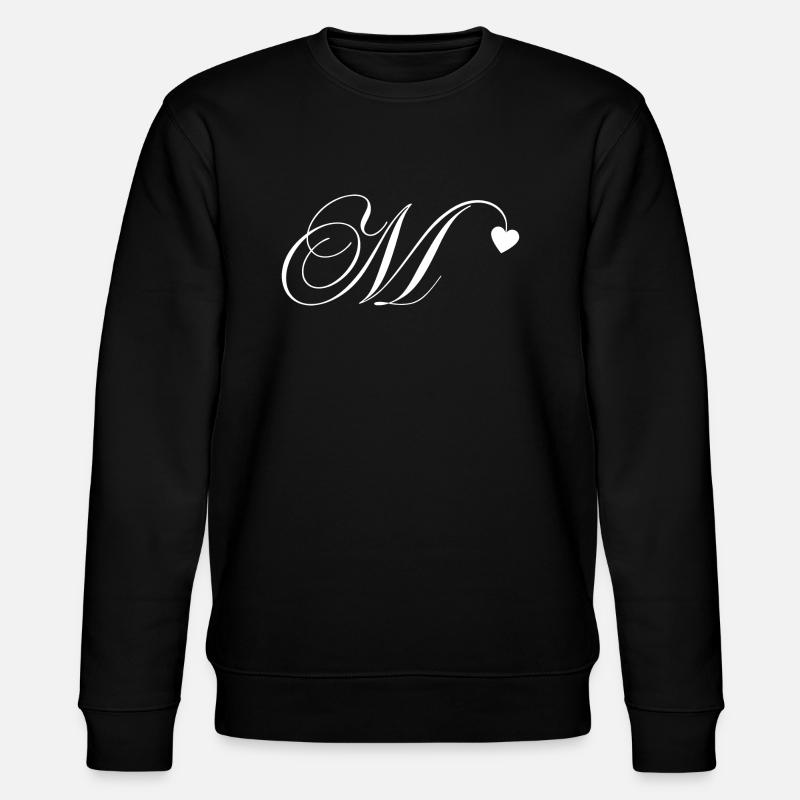 Lettre m calligraphie cœur - Sweat bio CHANGER Stanley/Stella Unisexe - noir