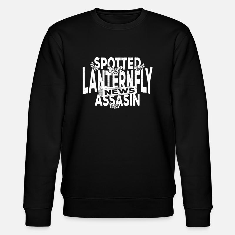 Spotted Lantern Flying Gift - Stanley/Stella CHANGER Unisex Organic Sweatshirt - black