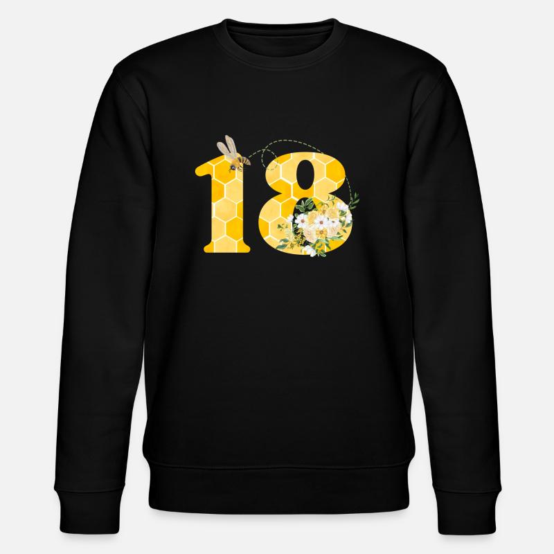 18th Anniversary Bee - Stanley/Stella CHANGER Unisex Organic Sweatshirt - black