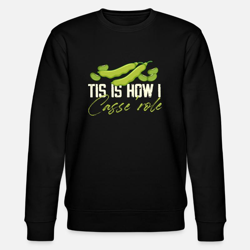Funny Casserole Bean Design - Stanley/Stella CHANGER Unisex Organic Sweatshirt - black
