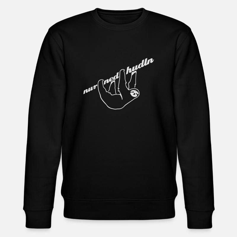 Faultier - weiß - Stanley/Stella Unisex Bio-Sweatshirt CHANGER  - Schwarz