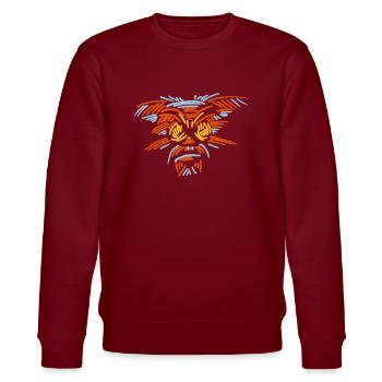 stripes art head - Stanley/Stella CHANGER Unisex Organic Sweatshirt - burgundy - Front - Nik (191cm) & Marisol (170cm)