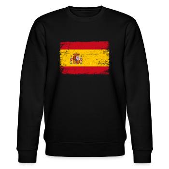 Spanien Flagge Spanische Fahne für Patrioten - Stanley/Stella Unisex Bio-Sweatshirt CHANGER  - Schwarz - Vorne - Nik (191cm) & Marisol (170cm)