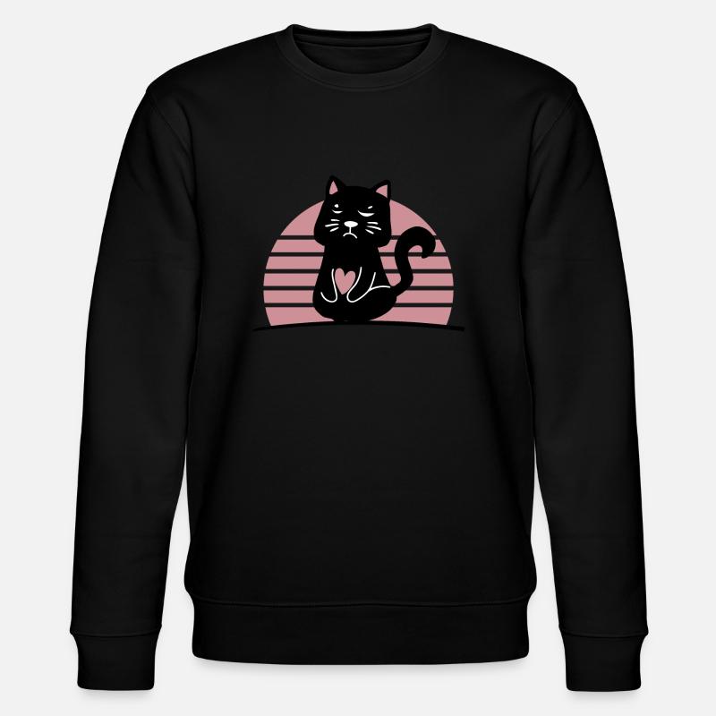 Schwarze Katze - Stanley/Stella Unisex Bio-Sweatshirt CHANGER  - Schwarz