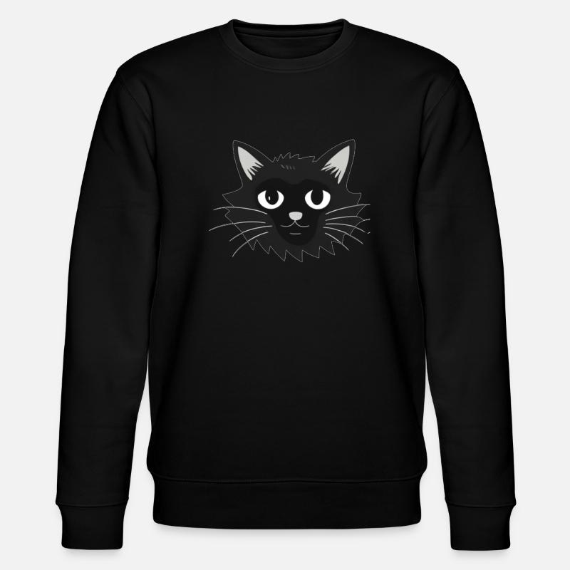 Cat Face Katzengesicht - Stanley/Stella Unisex Bio-Sweatshirt CHANGER - Schwarz
