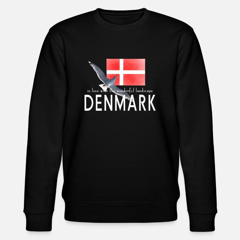 Denmark Danmark Seagull - Stanley/Stella CHANGER Unisex Organic Sweatshirt - black
