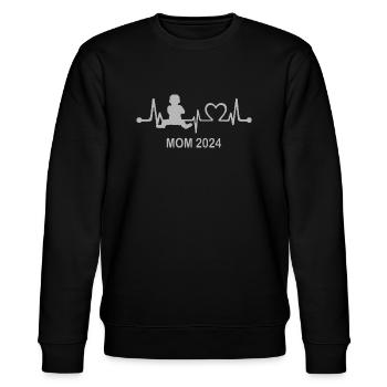 Maman 2024 Électrocardiogramme Heartbeat - Sweat bio CHANGER Stanley/Stella Unisexe - noir - Devant - Nik (191cm) & Marisol (170cm)