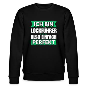 Einfach ein Perfekter Lockführer - Stanley/Stella Unisex Bio-Sweatshirt CHANGER  - Schwarz - Vorne - Nik (191cm) & Marisol (170cm)