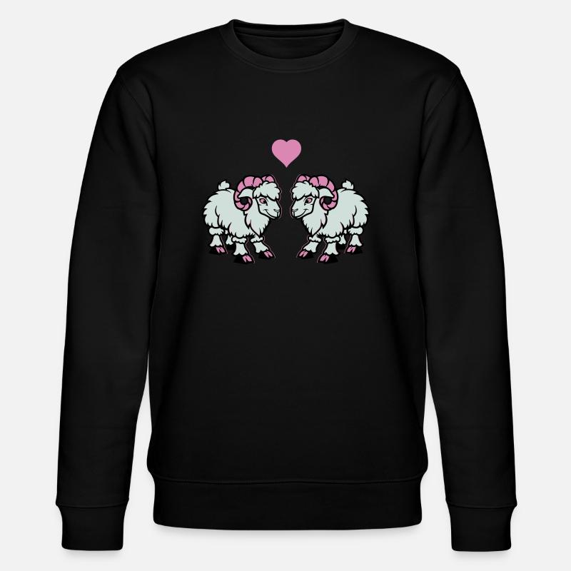 schaf comic widder love - Stanley/Stella Unisex Bio-Sweatshirt CHANGER  - Schwarz