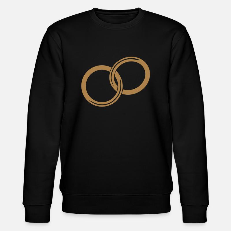 Eheringe // Goldene Ringe // Heiratsantrag // Zwei - Stanley/Stella Unisex Bio-Sweatshirt CHANGER  - Schwarz
