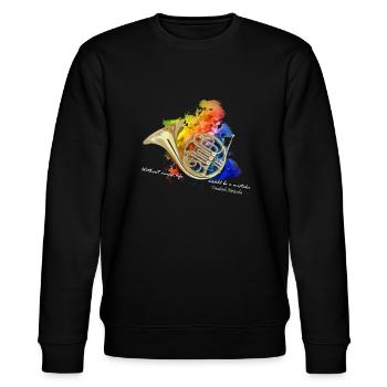 bugle - Stanley/Stella CHANGER Unisex Organic Sweatshirt - black - Front - Nik (191cm) & Marisol (170cm)
