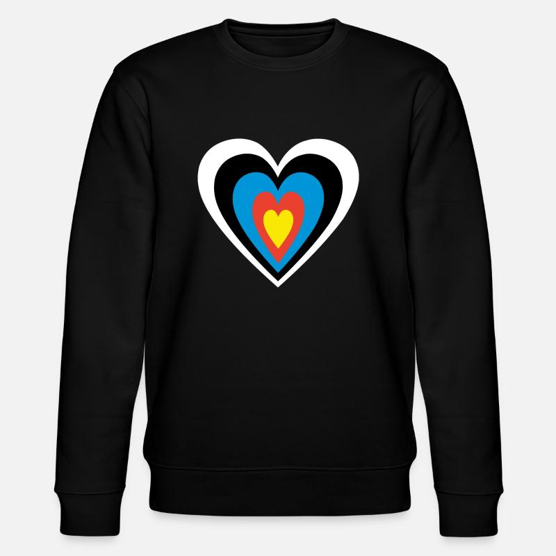 Heart target archery motif - Stanley/Stella CHANGER Unisex Organic Sweatshirt - black