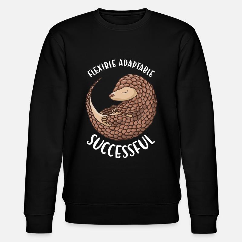 Flexible Adaptable Successful Pangolin - Stanley/Stella CHANGER Unisex Organic Sweatshirt - black