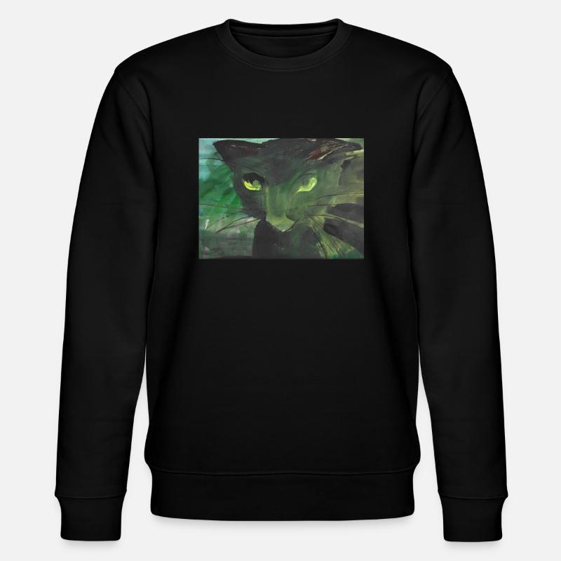 schwarze Katze - Stanley/Stella Unisex Bio-Sweatshirt CHANGER  - Schwarz