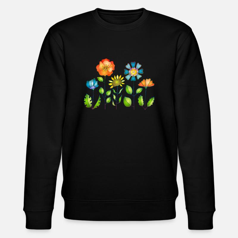 Blumen - Stanley/Stella Unisex Bio-Sweatshirt CHANGER  - Schwarz