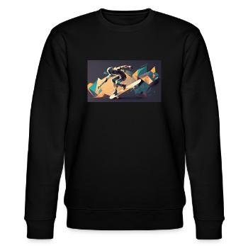 Skateboarding 2.0 - Stanley/Stella Unisex Bio-Sweatshirt CHANGER  - Schwarz - Vorne - Nik (191cm) & Marisol (170cm)