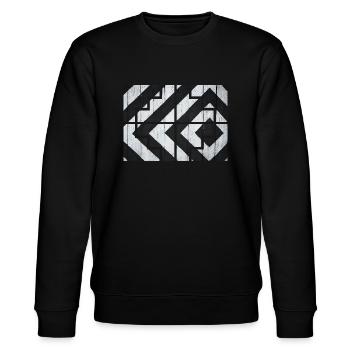 Geometrisch - Stanley/Stella Unisex Bio-Sweatshirt CHANGER  - Schwarz - Vorne - Nik (191cm) & Marisol (170cm)