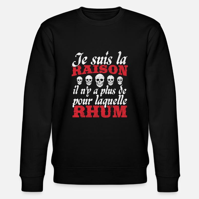 Cadeau Humour Pirates Rhum - Sweat bio CHANGER Stanley/Stella Unisexe - noir