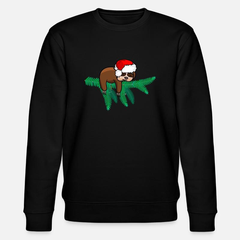 Christmas Sloth Santa - Stanley/Stella Unisex Bio-Sweatshirt CHANGER  - Schwarz