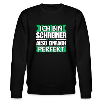 Einfach ein Perfekter Schreiner - Stanley/Stella Unisex Bio-Sweatshirt CHANGER  - Schwarz - Vorne - Nik (191cm) & Marisol (170cm)