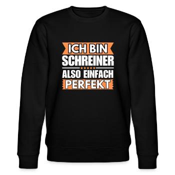 Einfach ein Perfekter Schreiner - Stanley/Stella Unisex Bio-Sweatshirt CHANGER  - Schwarz - Vorne - Nik (191cm) & Marisol (170cm)