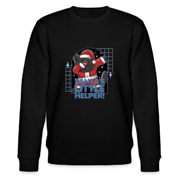 Santa's Little Helper Christmas Cat Christmas - Stanley/Stella CHANGER Unisex Organic Sweatshirt - black - Front - Nik (191cm) & Marisol (170cm)
