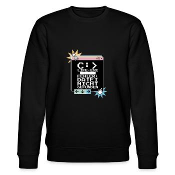 Informatik - C:> Life.exe - Fehler Geschenk - Stanley/Stella Unisex Bio-Sweatshirt CHANGER  - Schwarz - Vorne - Nik (191cm) & Marisol (170cm)