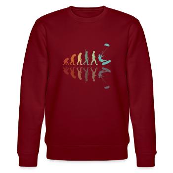 Kiteboarding Entwicklung - Stanley/Stella Unisex Bio-Sweatshirt CHANGER  - Burgunderrot - Vorne - Nik (191cm) & Marisol (170cm)