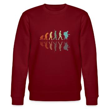 Guitar Development - Stanley/Stella CHANGER Unisex Organic Sweatshirt - burgundy - Front - Nik (191cm) & Marisol (170cm)