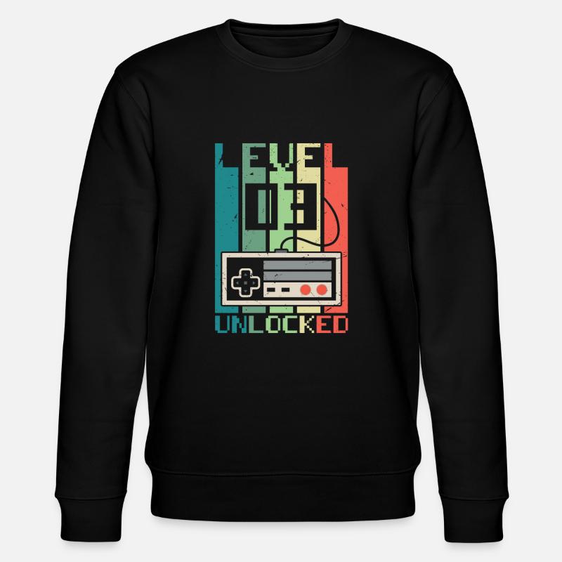 Level 3 Unlocked - Stanley/Stella CHANGER Unisex Organic Sweatshirt - black