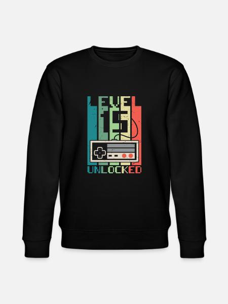 Level 15 Unlocked - Stanley/Stella CHANGER Unisex Organic Sweatshirt - black