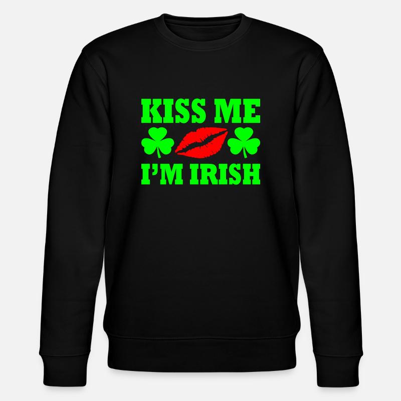 Kiss me im irish - Stanley/Stella Unisex Bio-Sweatshirt CHANGER  - Schwarz