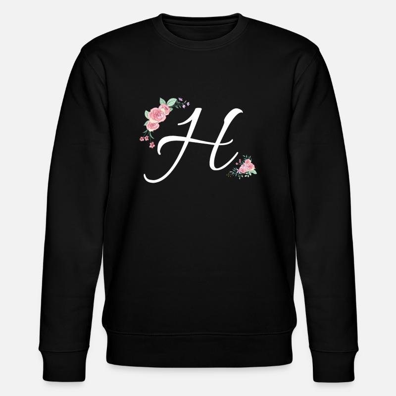 Lettre h fleurs - Sweat bio CHANGER Stanley/Stella Unisexe - noir
