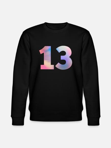 Colorful Number 13 - Stanley/Stella CHANGER Unisex Organic Sweatshirt - black