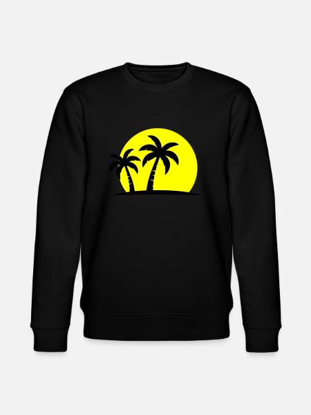 Palm Tree Beach Sunset Holiday - Stanley/Stella CHANGER Unisex Organic Sweatshirt - black