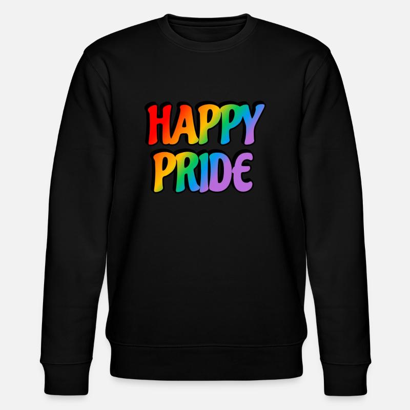 Texte arc-en-ciel Happy Pride - Sweat bio CHANGER Stanley/Stella Unisexe - noir