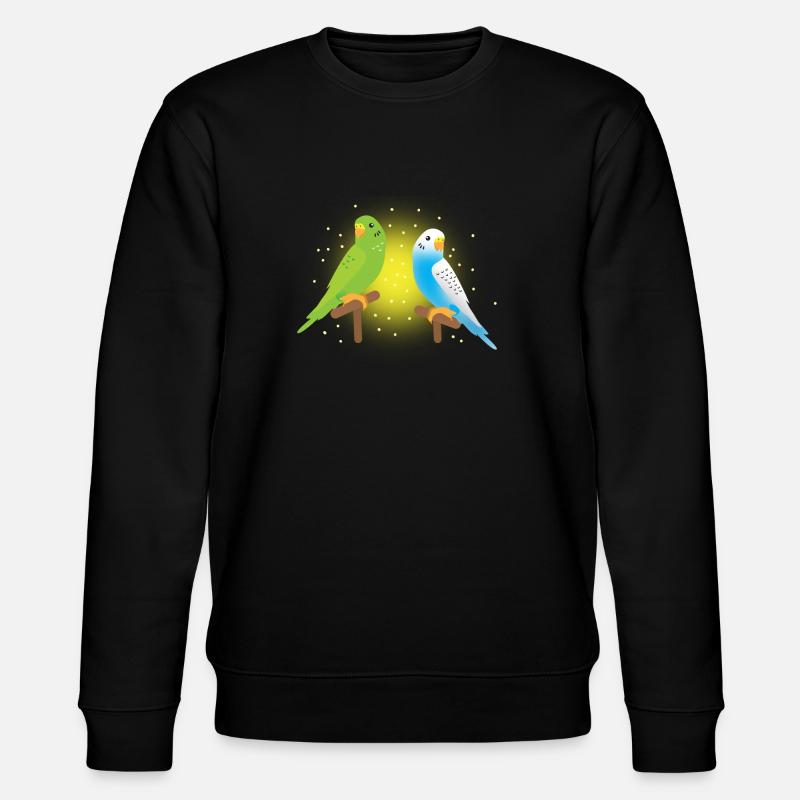 deux perruches vertes et bleues - Sweat bio CHANGER Stanley/Stella Unisexe - noir
