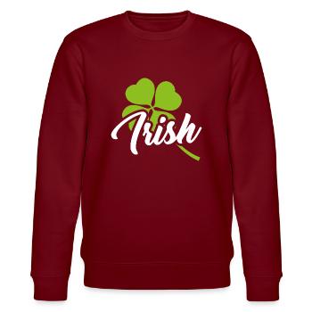 Irish Glücksklee Spruch Irland - Stanley/Stella Unisex Bio-Sweatshirt CHANGER  - Burgunderrot - Vorne - Nik (191cm) & Marisol (170cm)
