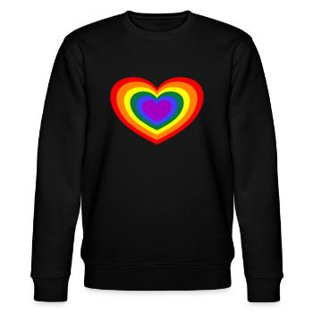 Rainbow Heart LGBTQ - Sweat bio CHANGER Stanley/Stella Unisexe - noir - Devant - Nik (191cm) & Marisol (170cm)