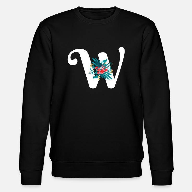 Buchstabe W geblüht - Stanley/Stella Unisex Bio-Sweatshirt CHANGER  - Schwarz