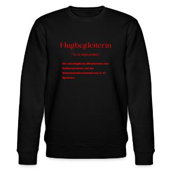Flugbegleiterin Definition - Stanley/Stella Unisex Bio-Sweatshirt CHANGER  - Schwarz - Vorne - Nik (191cm) & Marisol (170cm)