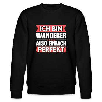 Einfach ein Perfekter Wanderer - Stanley/Stella Unisex Bio-Sweatshirt CHANGER  - Schwarz - Vorne - Nik (191cm) & Marisol (170cm)