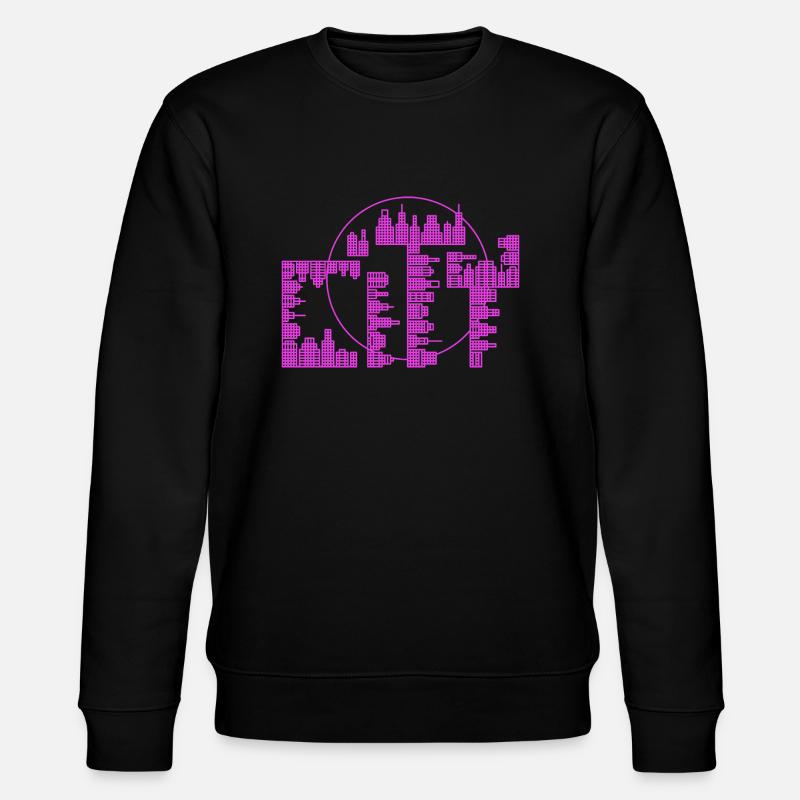 Skyline, City - version violette - Sweat bio CHANGER Stanley/Stella Unisexe - noir