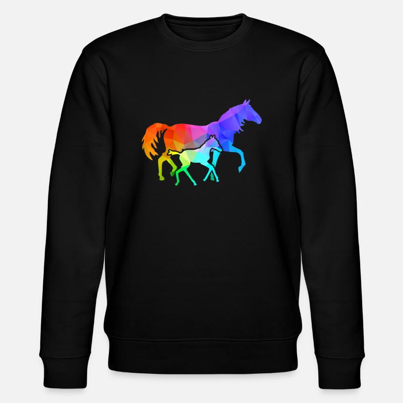 Stute mit Fohlen - Stanley/Stella Unisex Bio-Sweatshirt CHANGER - Schwarz