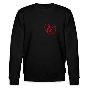 gebrochenes Herz - Stanley/Stella Unisex Bio-Sweatshirt CHANGER  - Schwarz - Vorne - Nik (191cm) & Marisol (170cm)