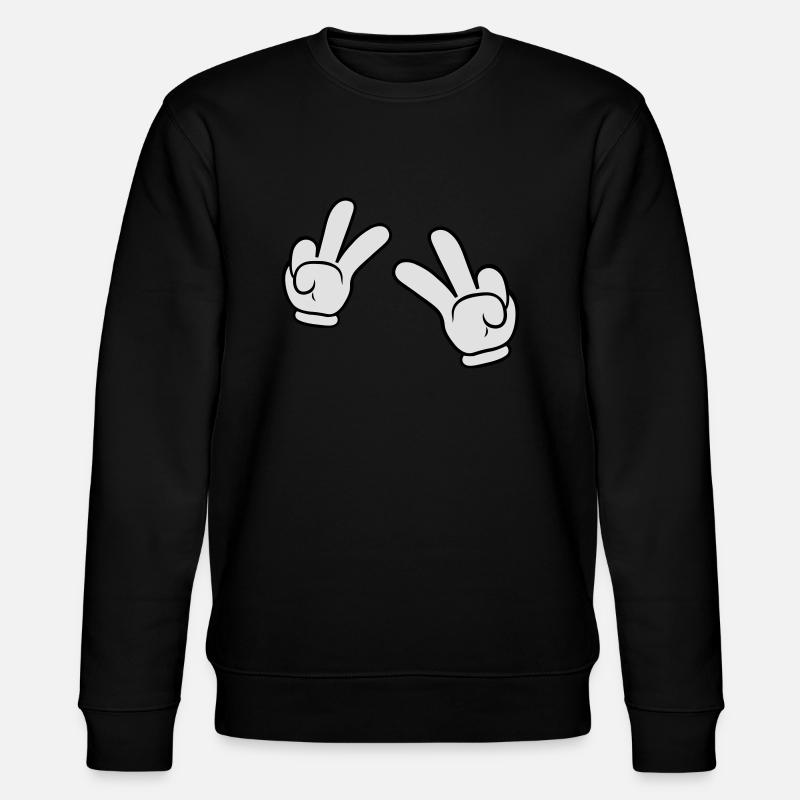 Comic Hands Peace Sign - Stanley/Stella CHANGER Unisex Organic Sweatshirt - black