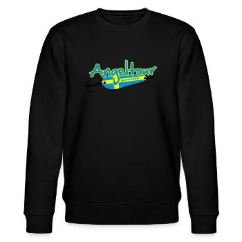 angeltour_schweden_3c - Stanley/Stella Unisex Bio-Sweatshirt CHANGER  - Schwarz - Vorne - Nik (191cm) & Marisol (170cm)