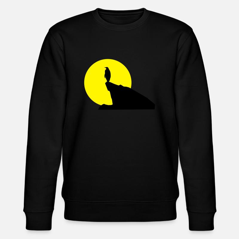 pinguin_bei_vollmond - Stanley/Stella Unisex Bio-Sweatshirt CHANGER  - Schwarz