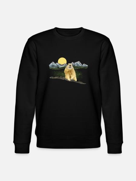 Murmeltier, Berge, Sonne - Stanley/Stella Unisex Bio-Sweatshirt CHANGER - Schwarz